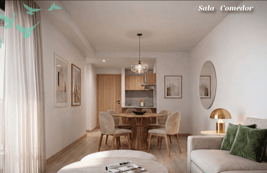 Departamento en venta en colonia San Rafael CDMX - Estancia sala comedor