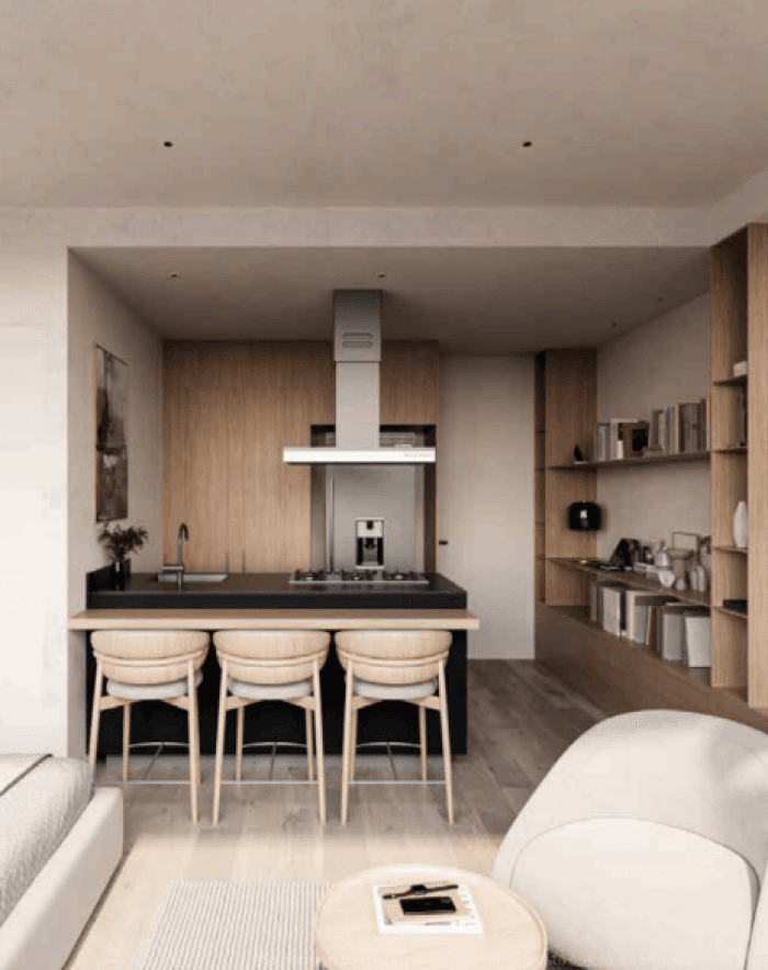 Departamento nuevo en venta San Rafael CDMX - Estancia sala comedor