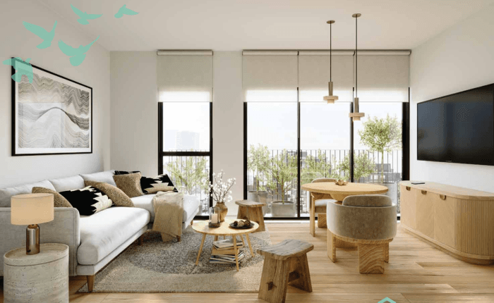 Departamento con balcon en venta San Rafael CDMX - Sala