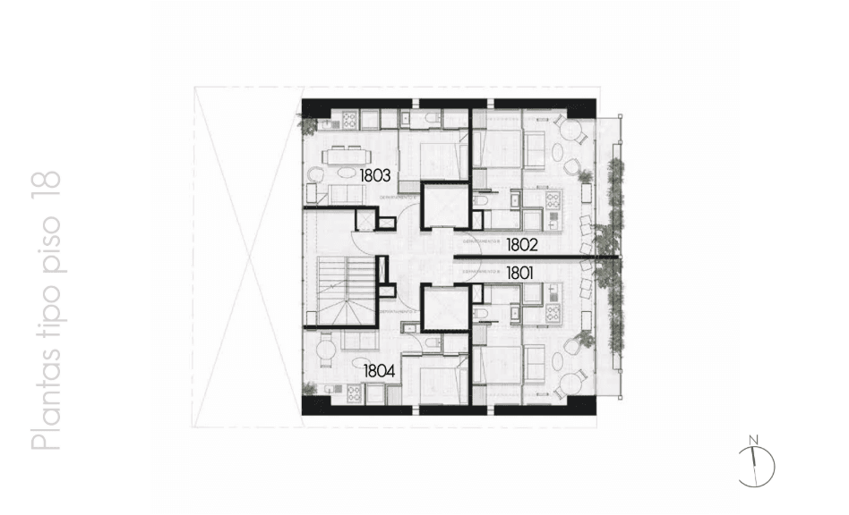 Departamento en venta en Cuauhtemoc Ciudad de México - Distribución plano