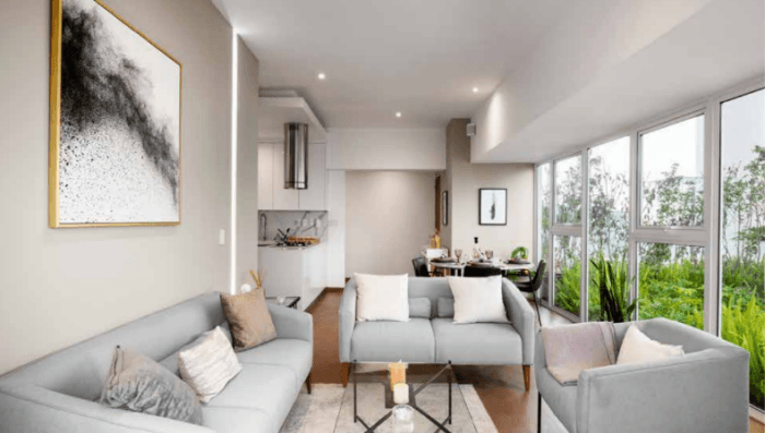 Departamento nuevo inteligente en venta Alvaro Obregon - Sala