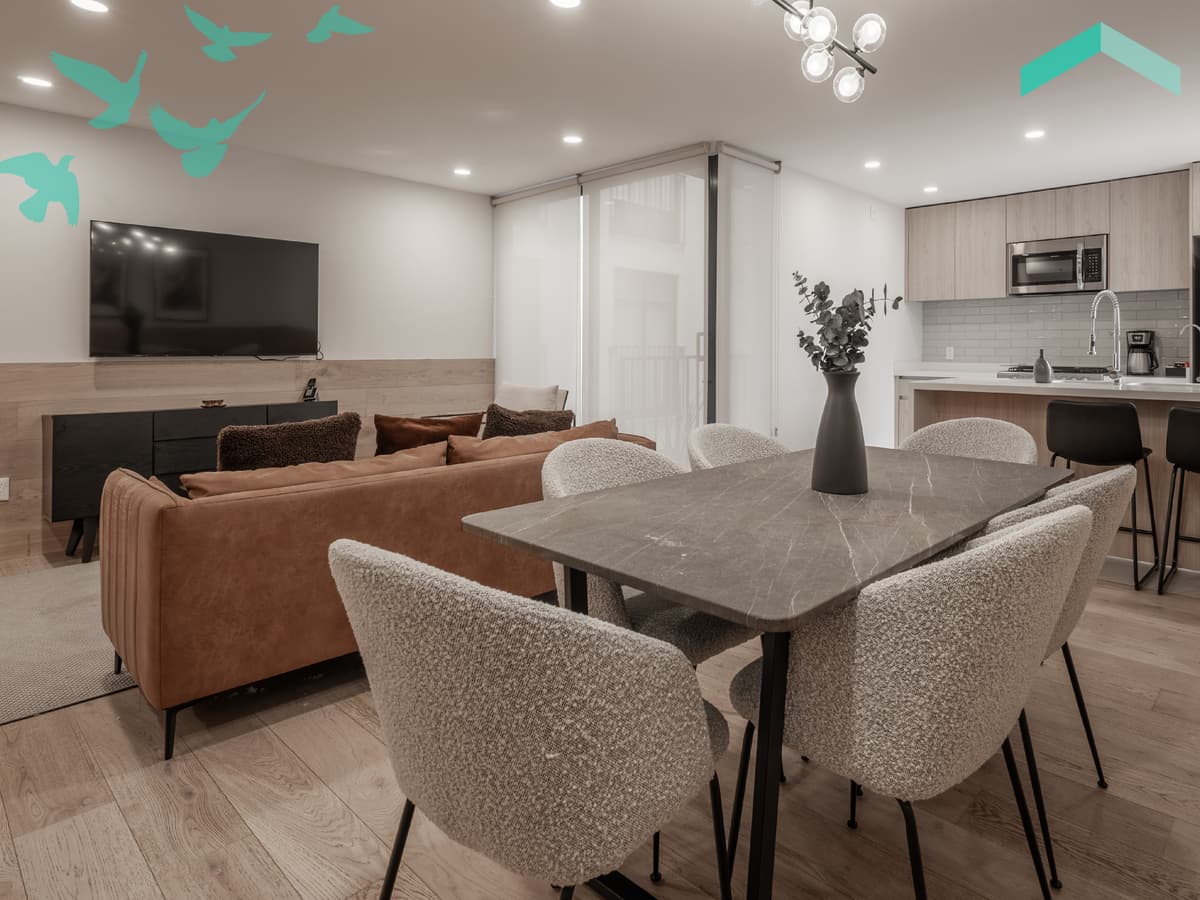 Departamento en venta en colonia Hipódromo CDMX - Estancia sala comedor