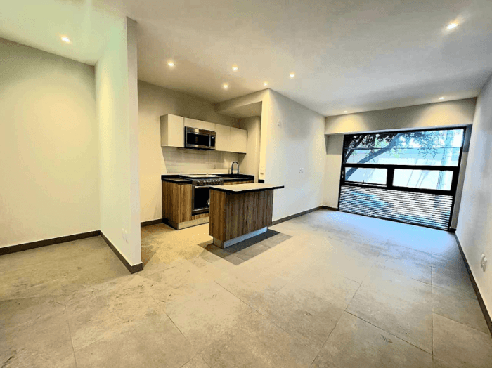 Venta de departamento nuevo en Nuevo Polanco - Cocina y Sala