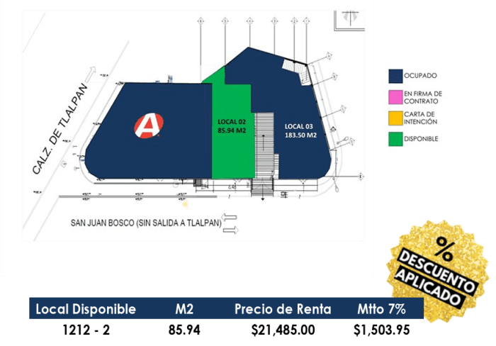 Local comercial en renta en Tlalpan CDMX - Plano